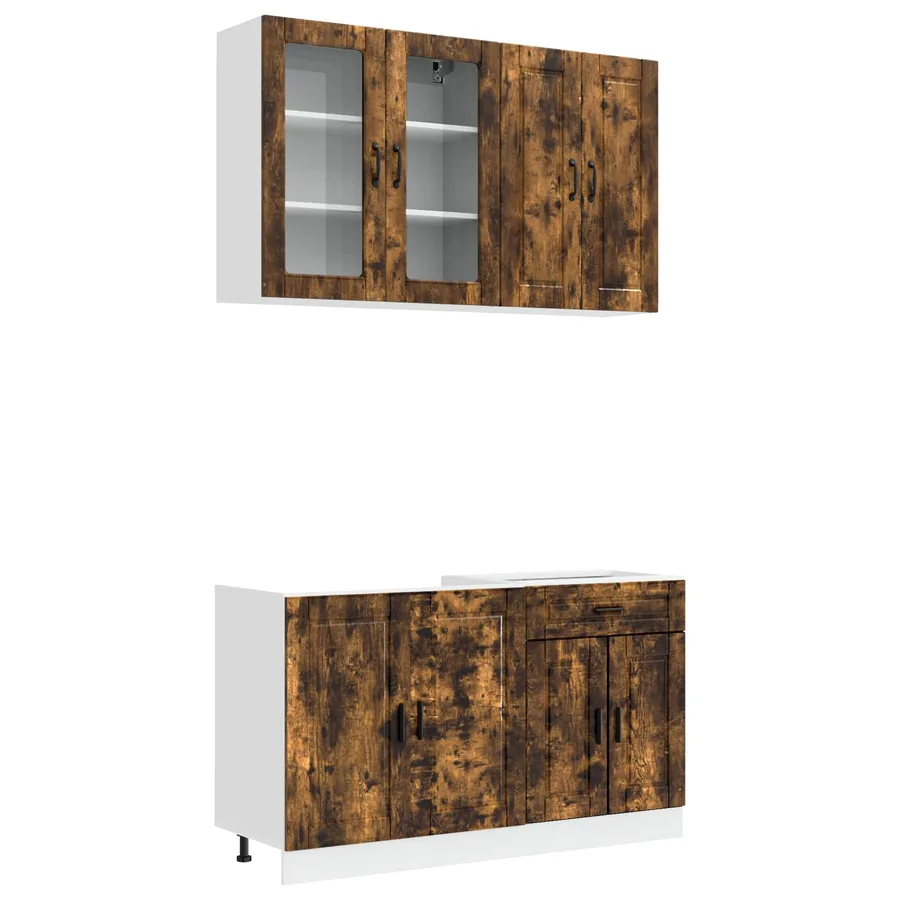 Unité de cuisine PORTO 4 pcs Chêne fumé Bois d'ingénierie - 2