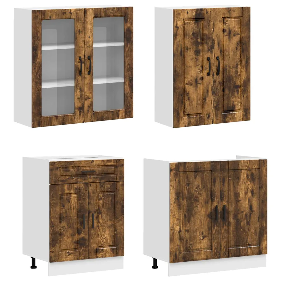 Unité de cuisine PORTO 4 pcs Chêne fumé Bois d'ingénierie - 3