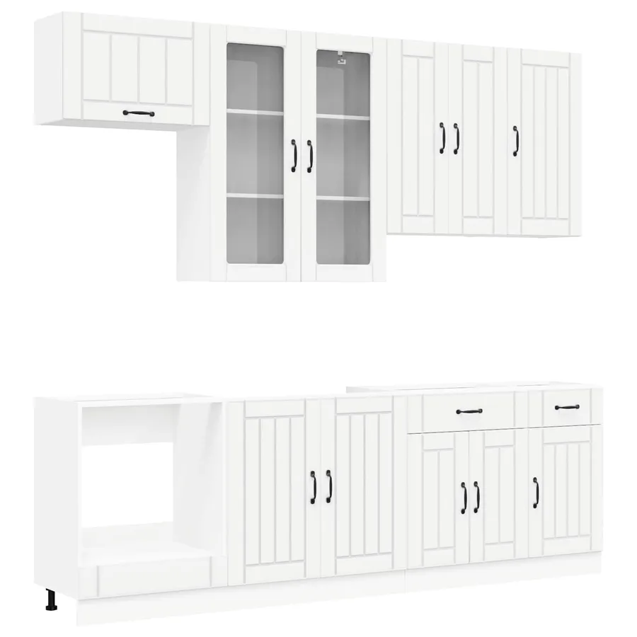Unité de cuisine LUCCA 8 pcs Blanc Bois d'ingénierie - 2