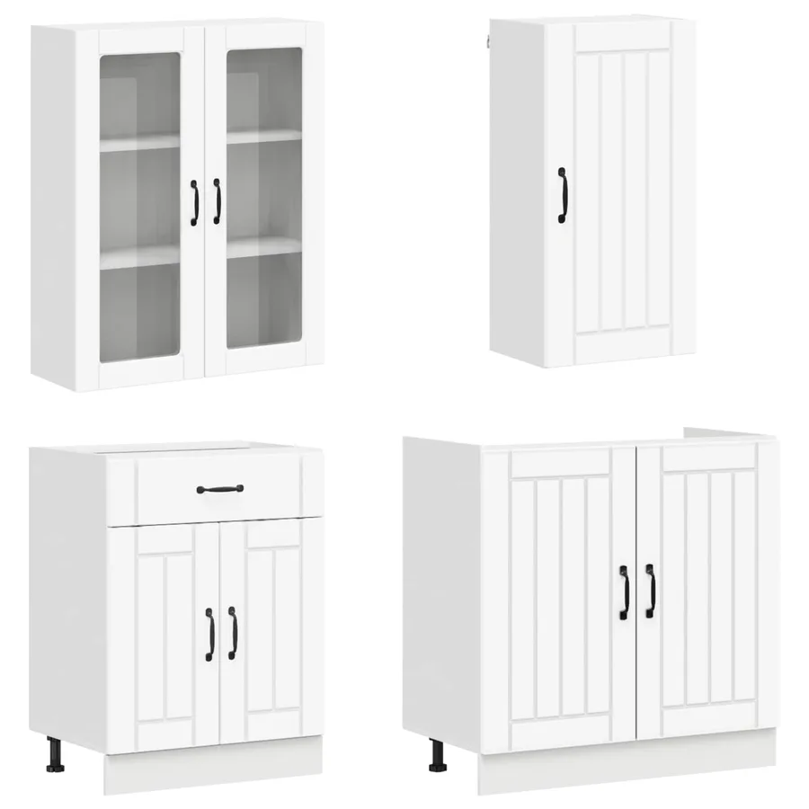 Unité de cuisine LUCCA 8 pcs Blanc Bois d'ingénierie - 3