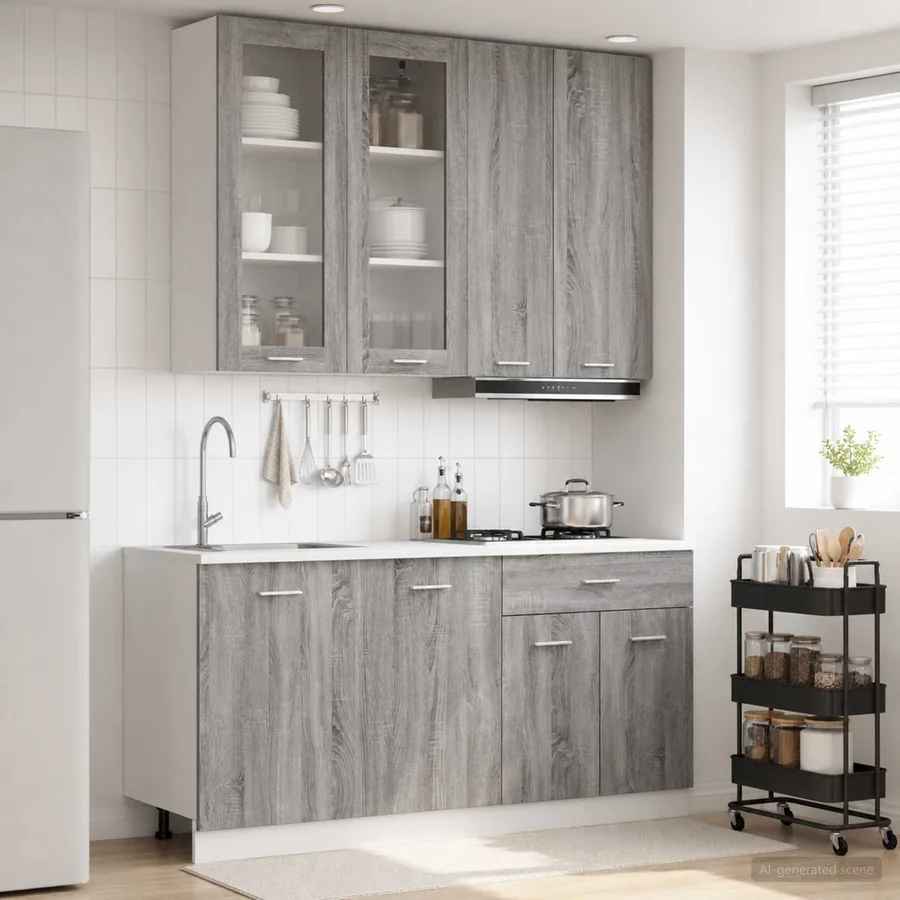 Unité de cuisine LYON 4 pcs Sonoma gris Bois d'ingénierie