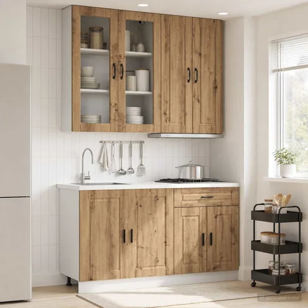Unité de cuisine PORTO 4 pcs Chêne artisanal Bois d'ingénierie