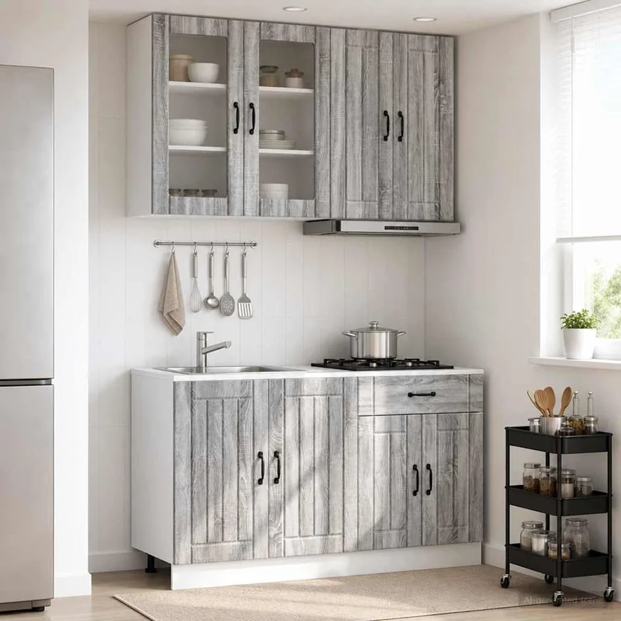Unité de cuisine LUCCA 4 pcs Sonoma gris Bois d'ingénierie