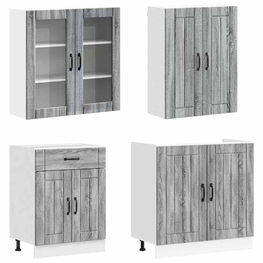 Unité de cuisine LUCCA 4 pcs Sonoma gris Bois d'ingénierie - 3