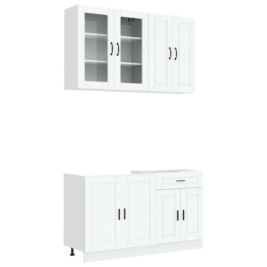 Unité de cuisine PORTO 4 pcs Blanc Bois d'ingénierie - 2