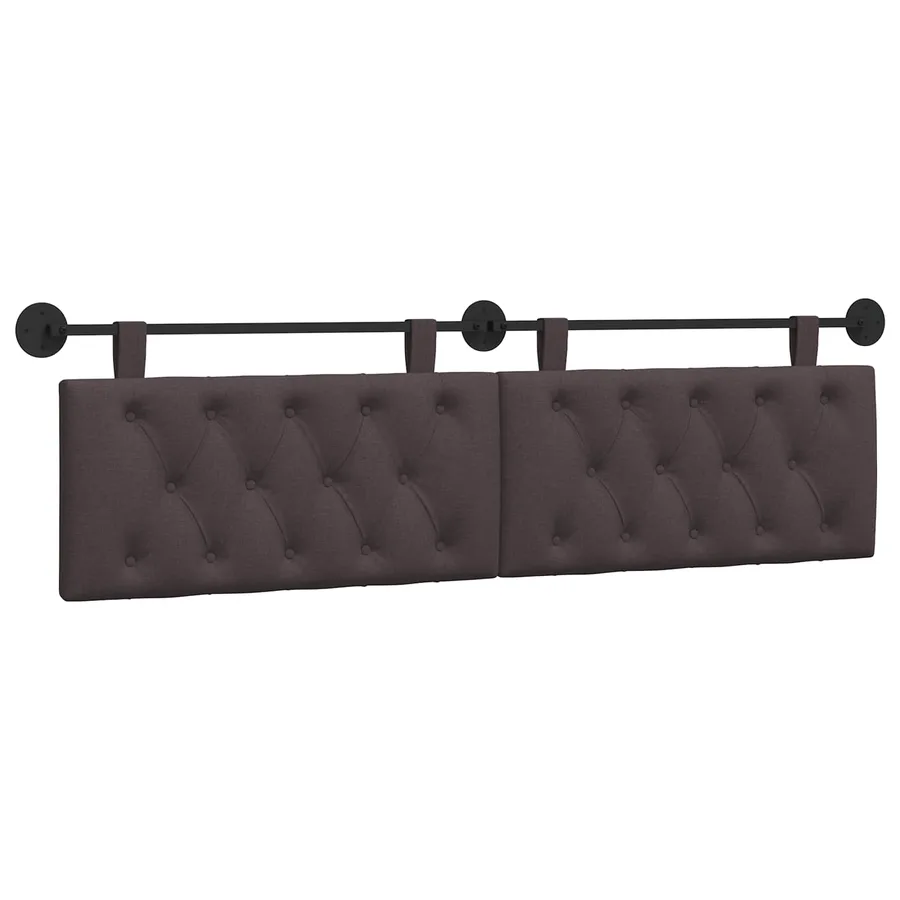 Tête de lit suspendue Marron foncé Tissu - 2