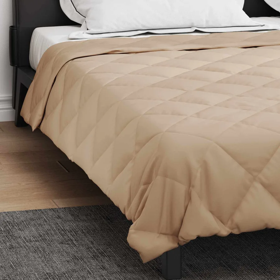 Duvet d'été simple Taupe 220 x 200 cm Microfibre - 4
