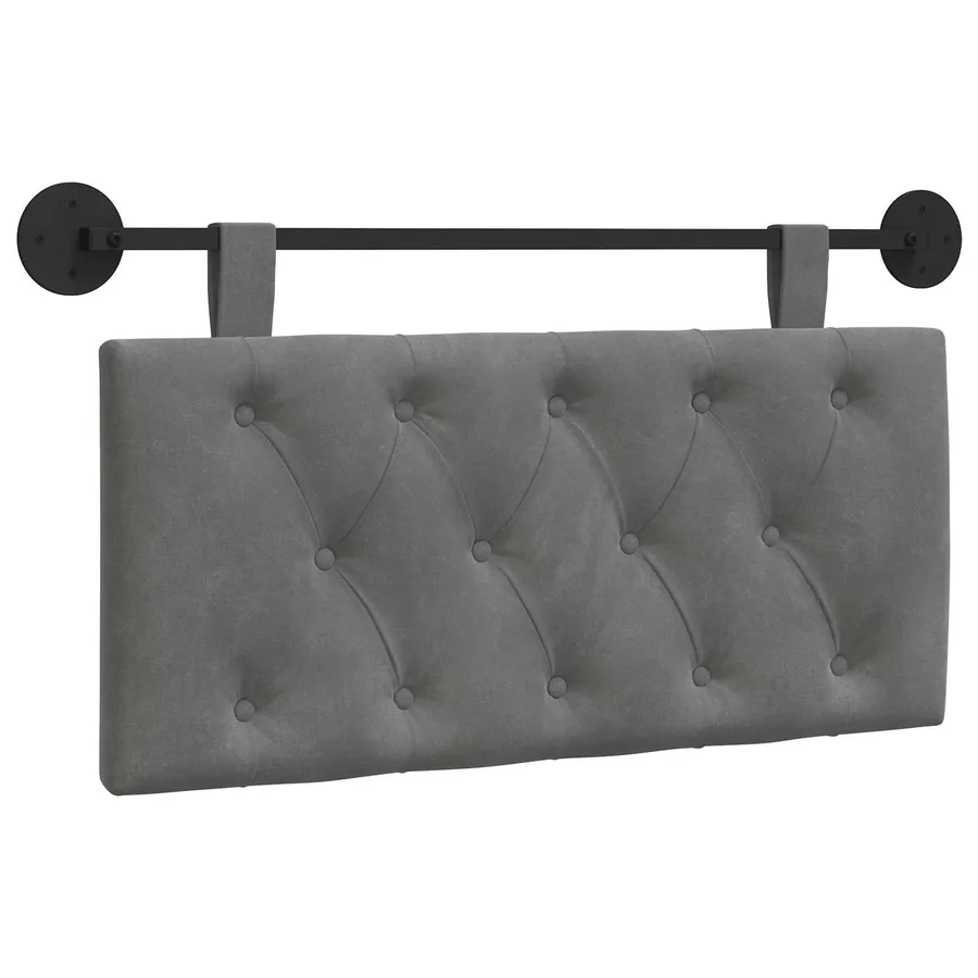 Tête de lit suspendue Avec lumière LED Gris foncé Velours - 2