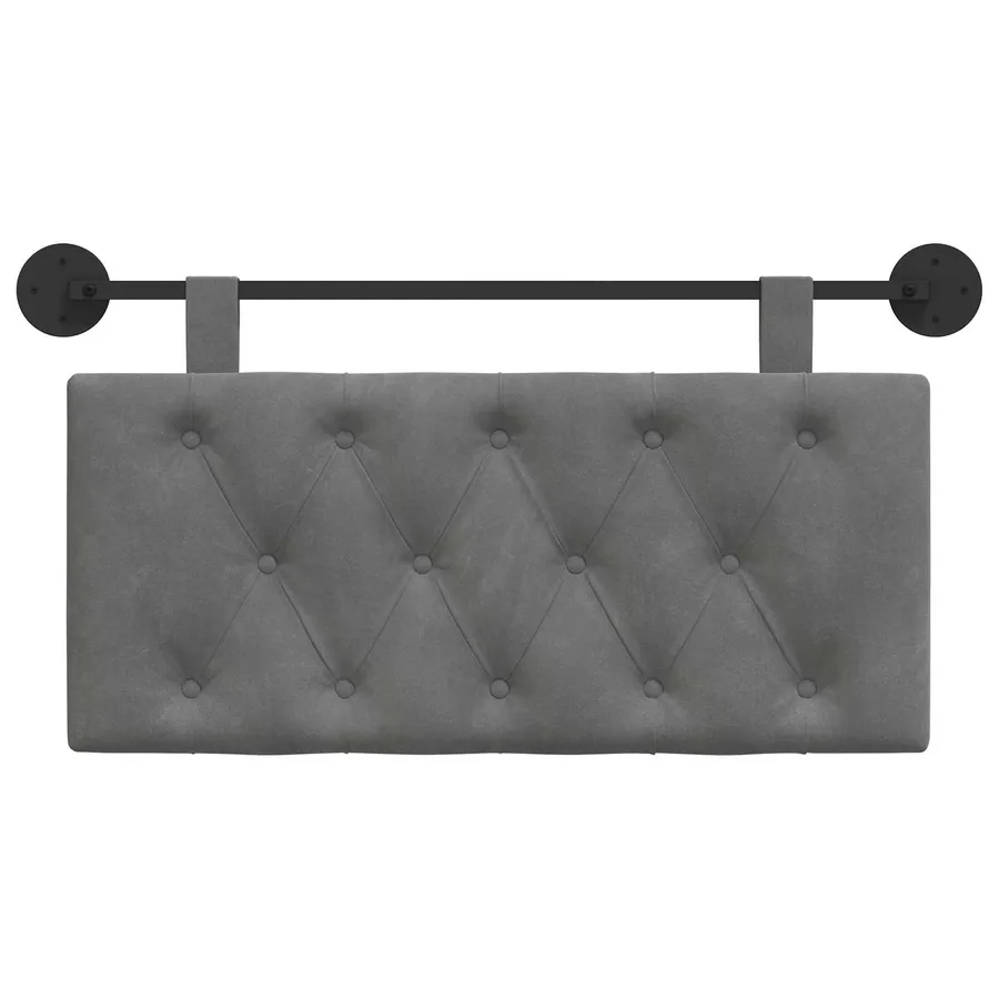 Tête de lit suspendue Avec lumière LED Gris foncé Velours - 5