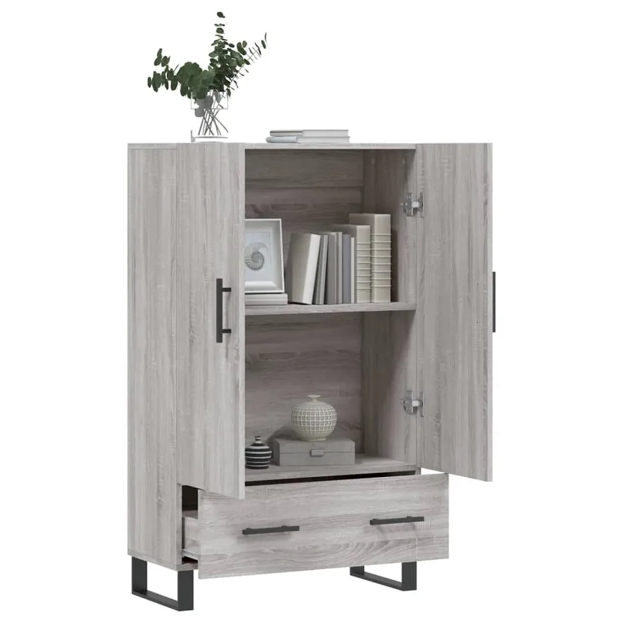 Buffet haut sonoma gris 69,5x31x115 cm bois d'ingénierie - 4
