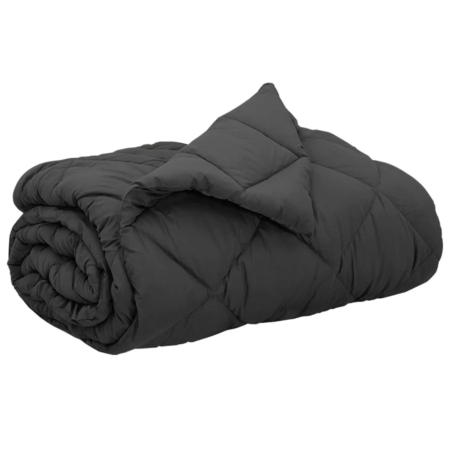 Duvet complet toute l'année Anthracite 200 x 200 cm Microfibre - 2