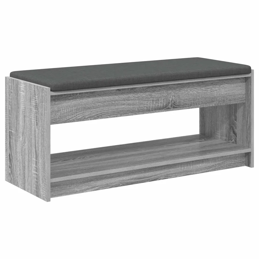 Banc d'entrée avec coussin Gris Sonoma 103 x 38 x 45 cm - 2