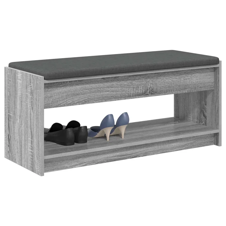 Banc d'entrée avec coussin Gris Sonoma 103 x 38 x 45 cm - 3
