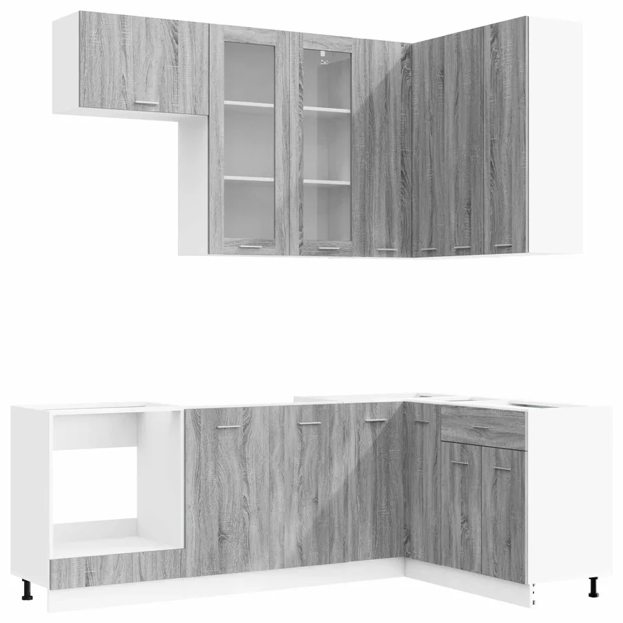Unité de cuisine LYON 8 pcs Sonoma gris Bois d'ingénierie - 2