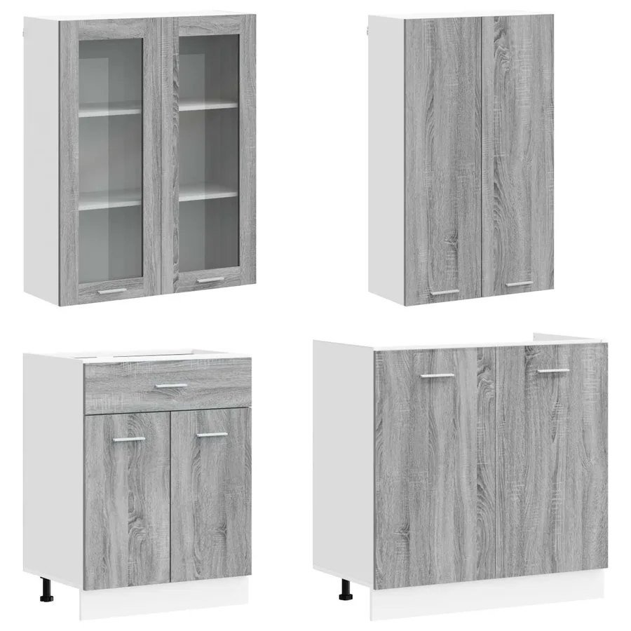 Unité de cuisine LYON 8 pcs Sonoma gris Bois d'ingénierie - 3
