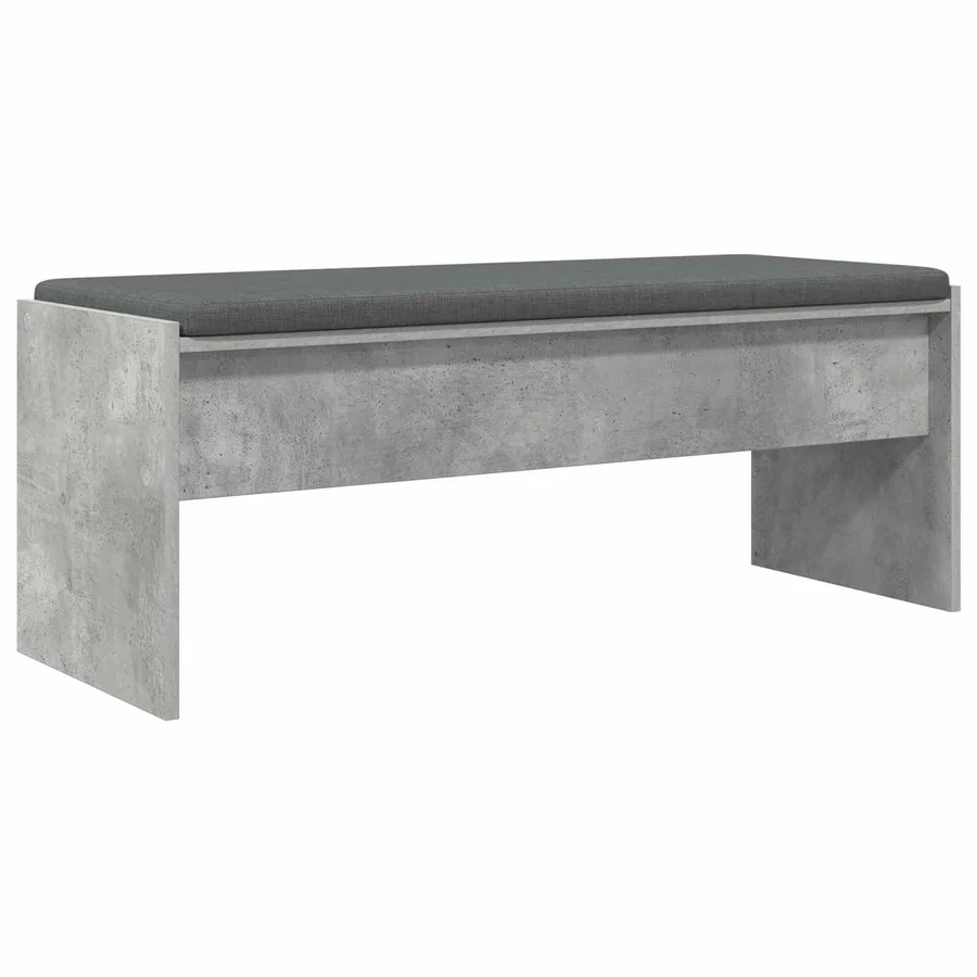 Banc d'entrée avec coussin Gris béton 103 x 38 x 40 cm - 2