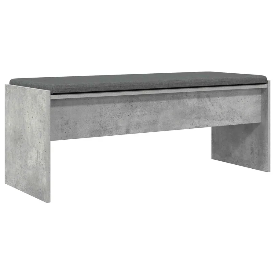 Banc d'entrée avec coussin Gris béton 103 x 38 x 40 cm - 7