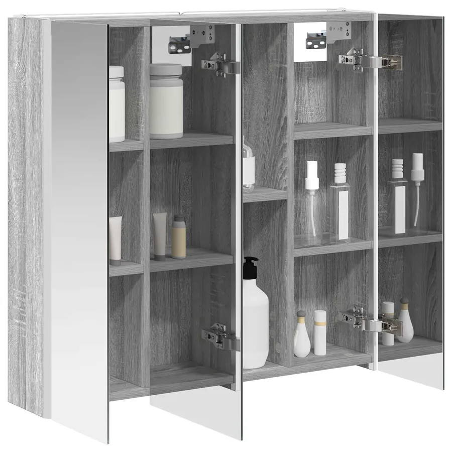 Armoire Miroir de Salle de Bain Gris Sonoma 73.5 x 15.5 x 70 cm - 3
