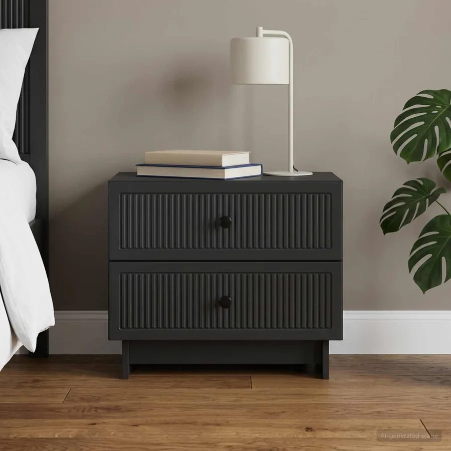 Cabinet de chevet Noir 62 x 34,5 x 47,5 cm Bois d'ingénierie