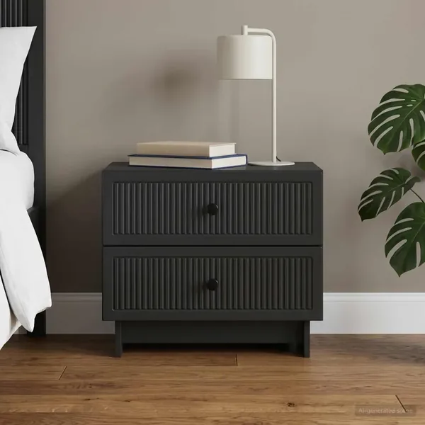 Cabinet de chevet Noir 62 x 34,5 x 47,5 cm Bois d'ingénierie