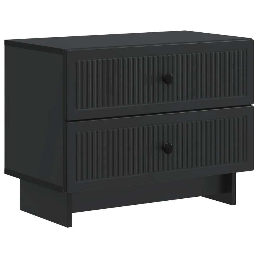 Cabinet de chevet Noir 62 x 34,5 x 47,5 cm Bois d'ingénierie - 2