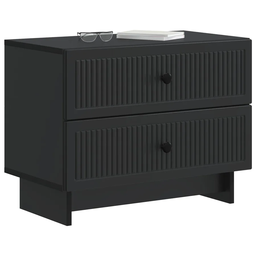 Cabinet de chevet Noir 62 x 34,5 x 47,5 cm Bois d'ingénierie - 3