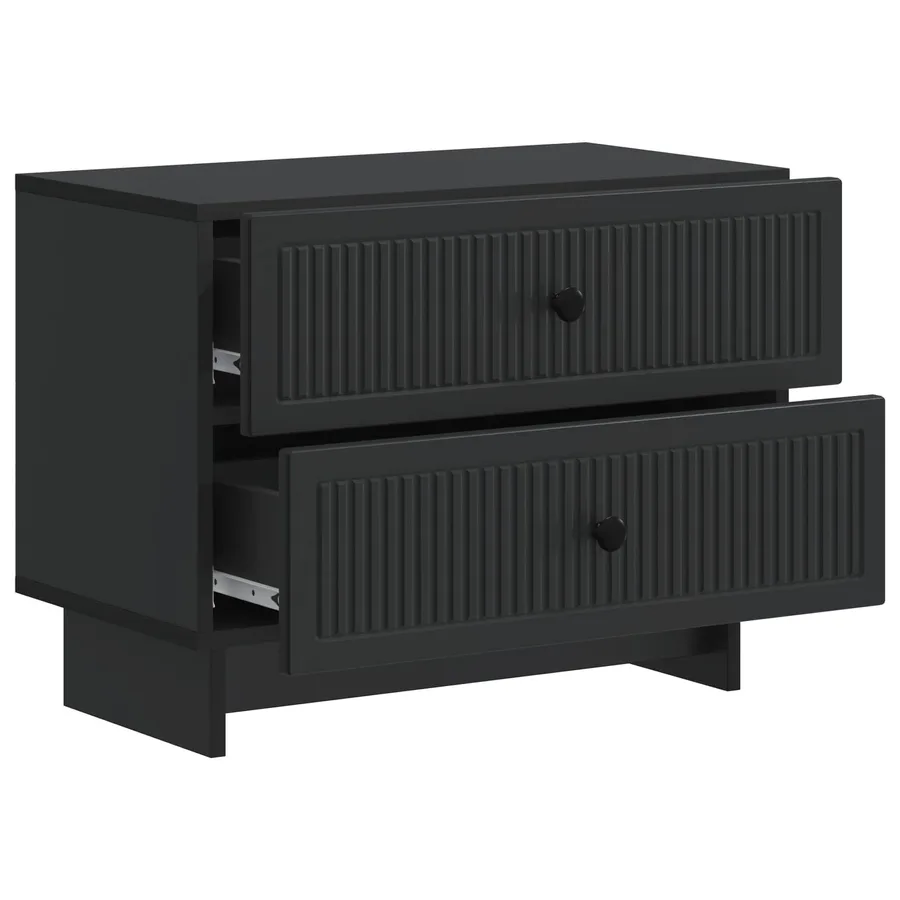 Cabinet de chevet Noir 62 x 34,5 x 47,5 cm Bois d'ingénierie - 4