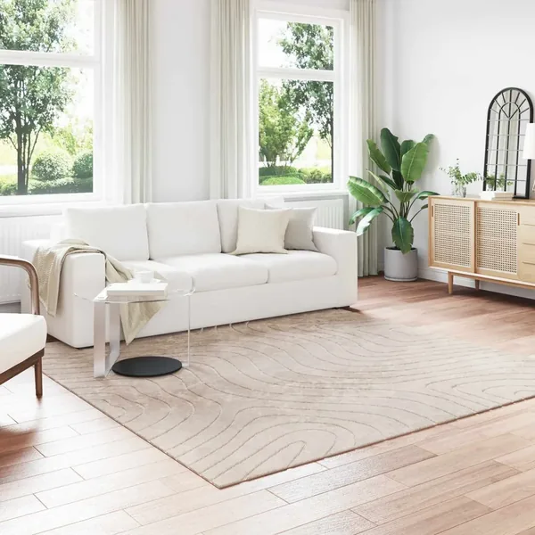 Tapis de surface Carré PALMERAS Beige 240 x 240 cm Polyester