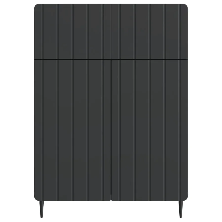 Buffet avec tiroir Noir 66 x 34,5 x 92 cm Bois d'ingénierie - 6