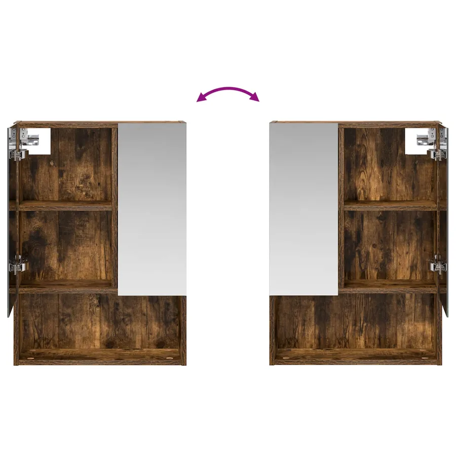 Armoire Miroir de Salle de Bain Chêne fumé 50 x 14,5 x 70 cm - 10