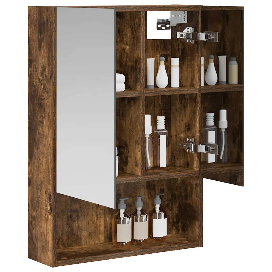 Armoire Miroir de Salle de Bain Chêne fumé 50 x 14,5 x 70 cm - 3