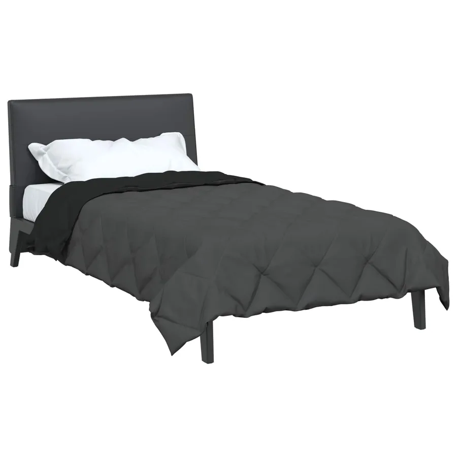 Duvet d'été simple Noir et anthracite 220 x 155 cm Microfibre - 3