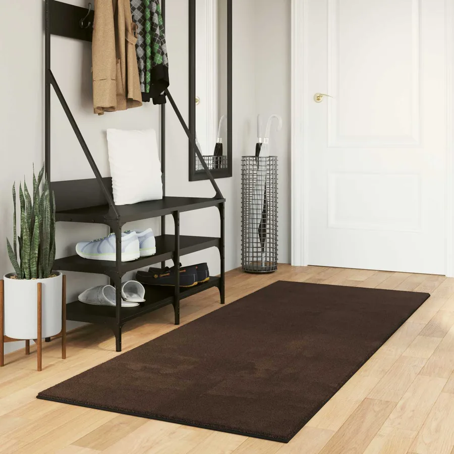 Tapis doux à poils moyens et lavable HUARTE Marron 200 x 80 cm