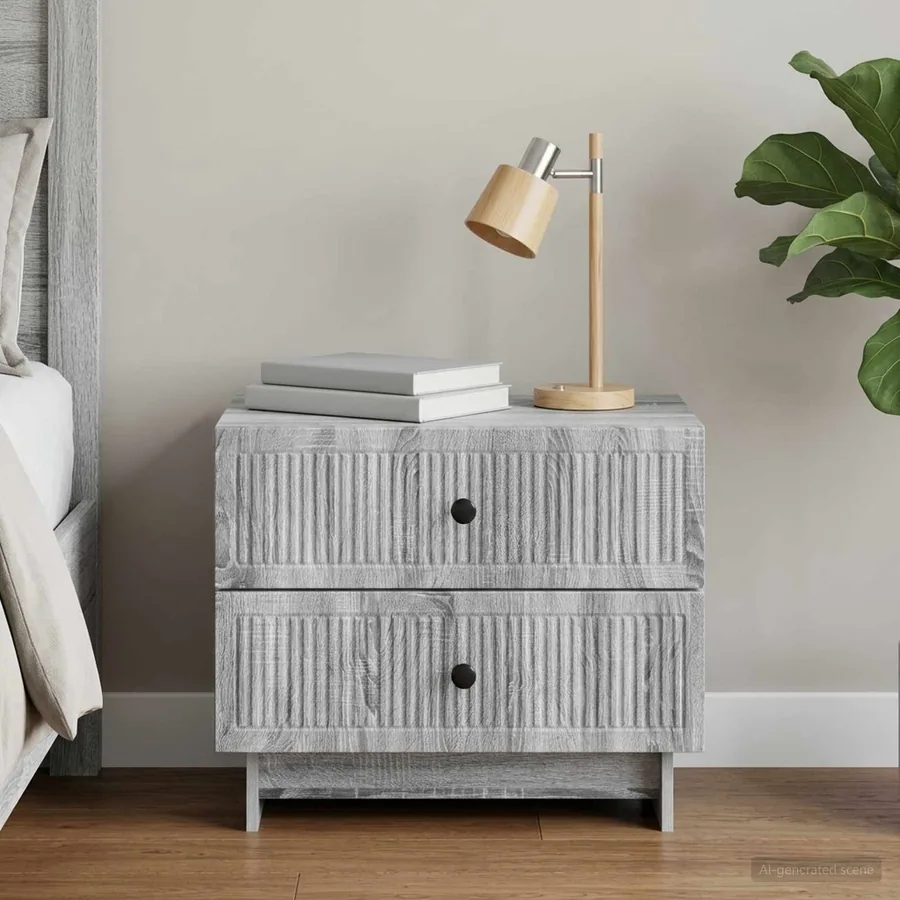 Cabinet de chevet avec tiroir Sonoma gris 62 x 34,5 x 47,5 cm