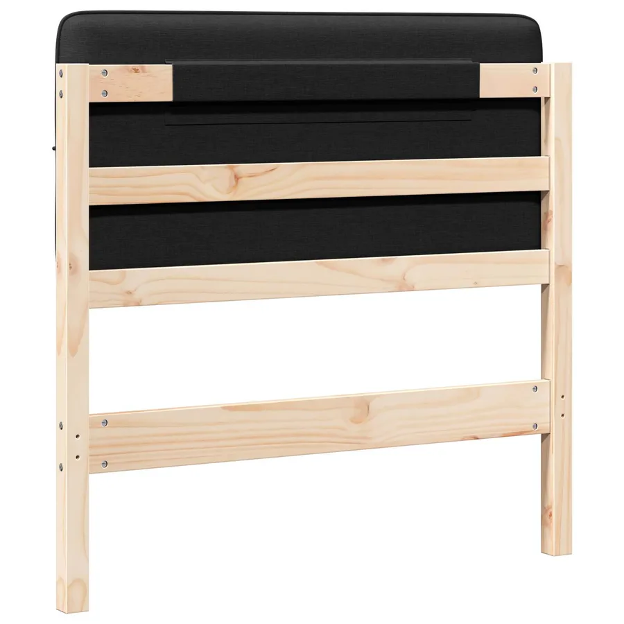 Tête de lit capitonnée Marron et Noir 80 cm Pin massif - 6