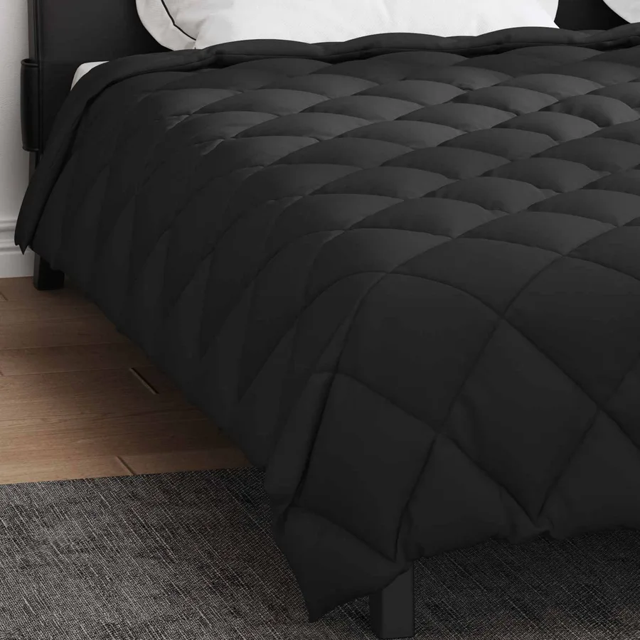 Duvet d'hiver Noir 200 x 200 cm Microfibre - 4