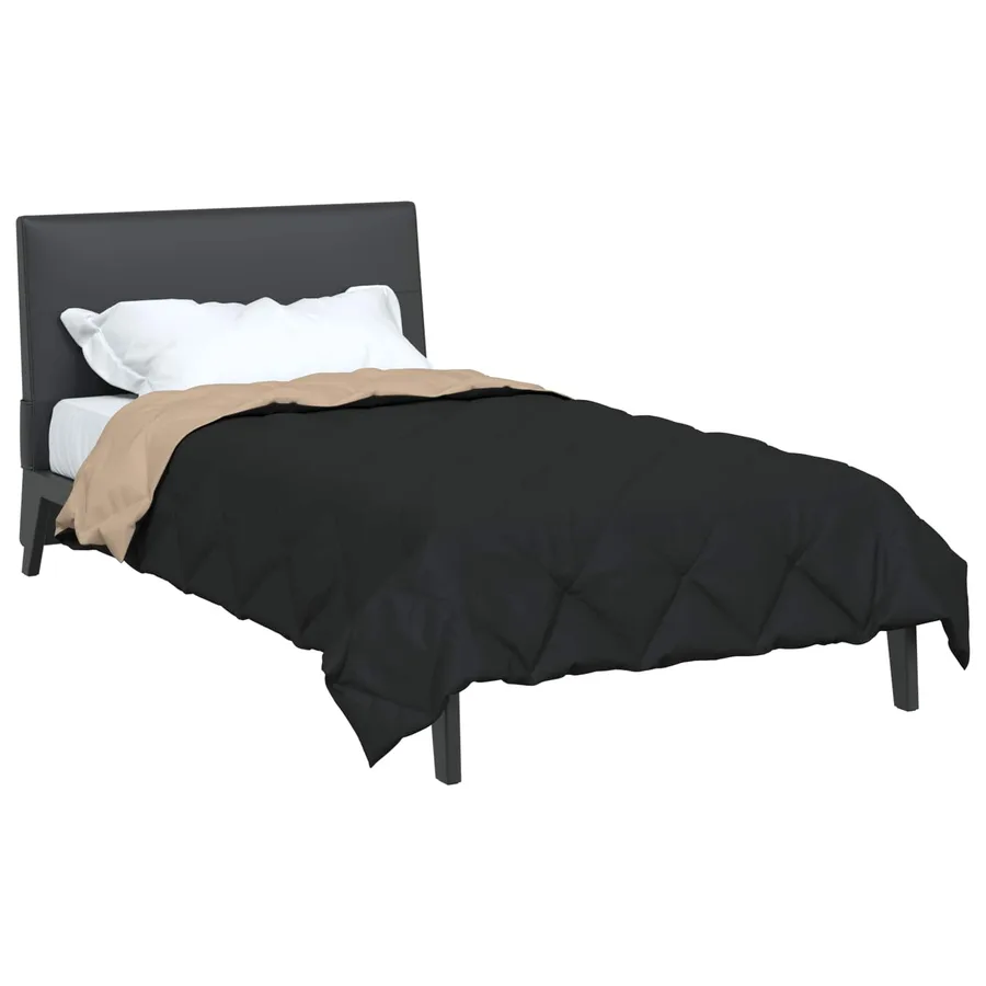 Duvet d'été simple Noir et Taupe 220 x 155 cm Microfibre - 3