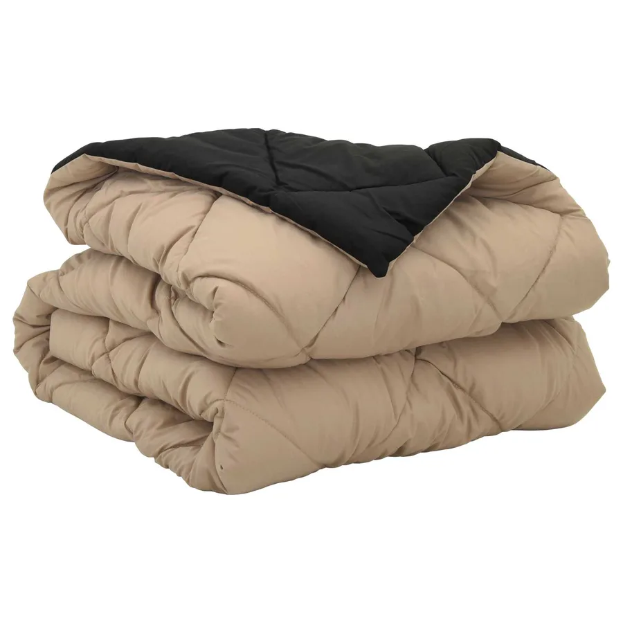Duvet d'été simple Noir et Taupe 220 x 155 cm Microfibre - 5