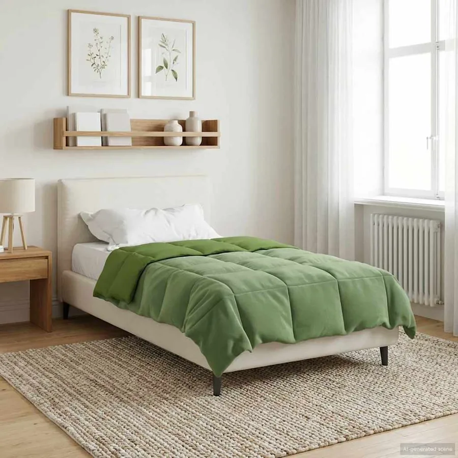Duvet complet toute l'année Vert 135 x 220 cm Microfibre