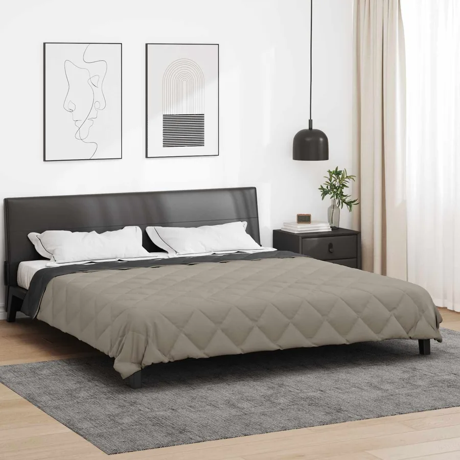 Duvet complet toute l'année Gris clair et anthracite Microfibre - 4