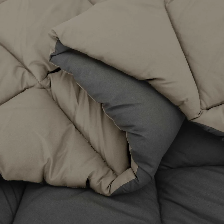 Duvet complet toute l'année Gris clair et anthracite Microfibre - 6