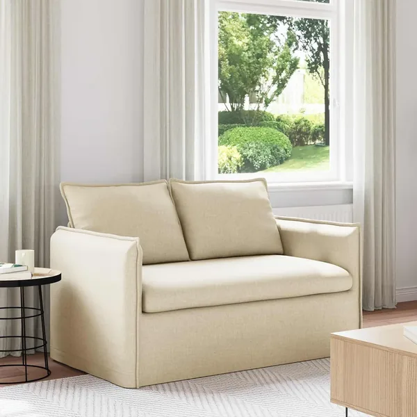 Canapé Crème 136 x 82 x 85 cm tissu