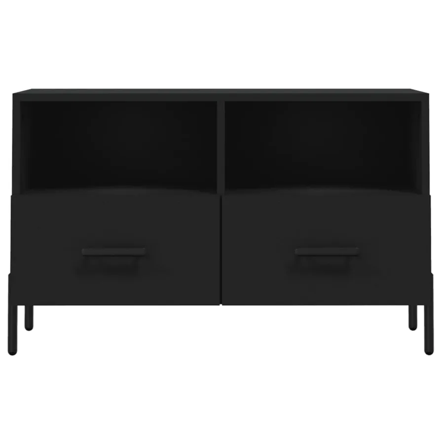 Meuble TV Noir 80x36x50 cm Bois d'ingénierie - 5