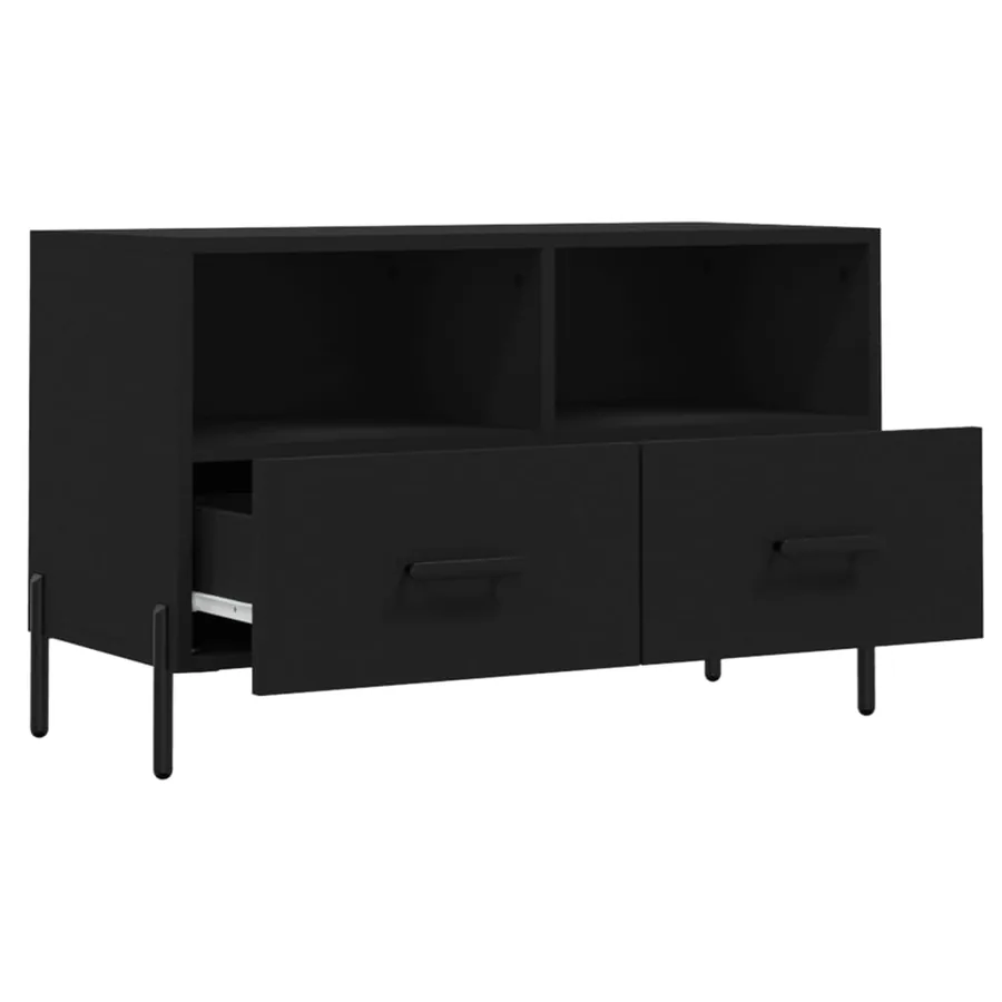 Meuble TV Noir 80x36x50 cm Bois d'ingénierie - 6