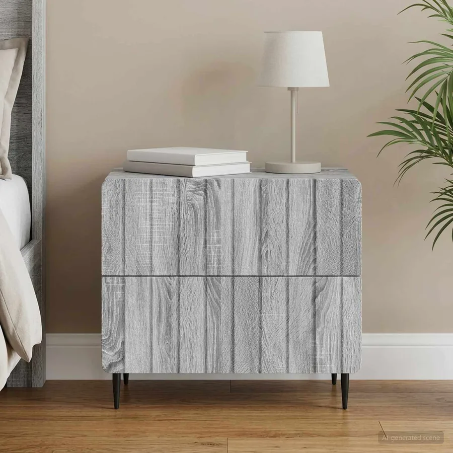 Cabinet de chevet avec tiroir Sonoma gris 62 x 34,5 x 49,5 cm