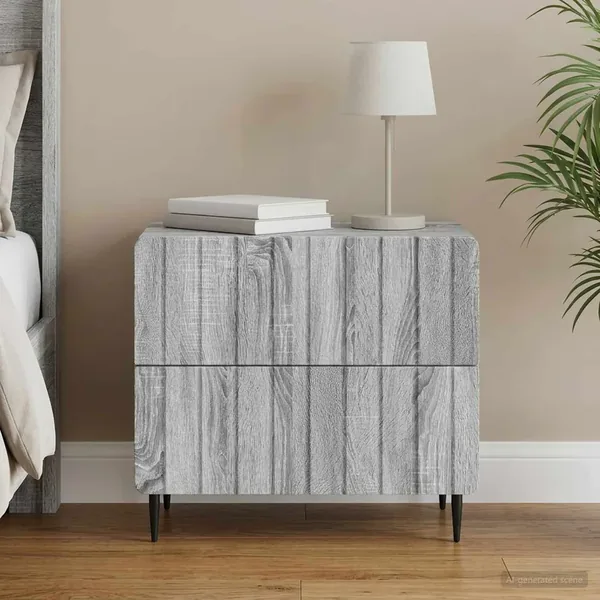 Cabinet de chevet avec tiroir Sonoma gris 62 x 34,5 x 49,5 cm