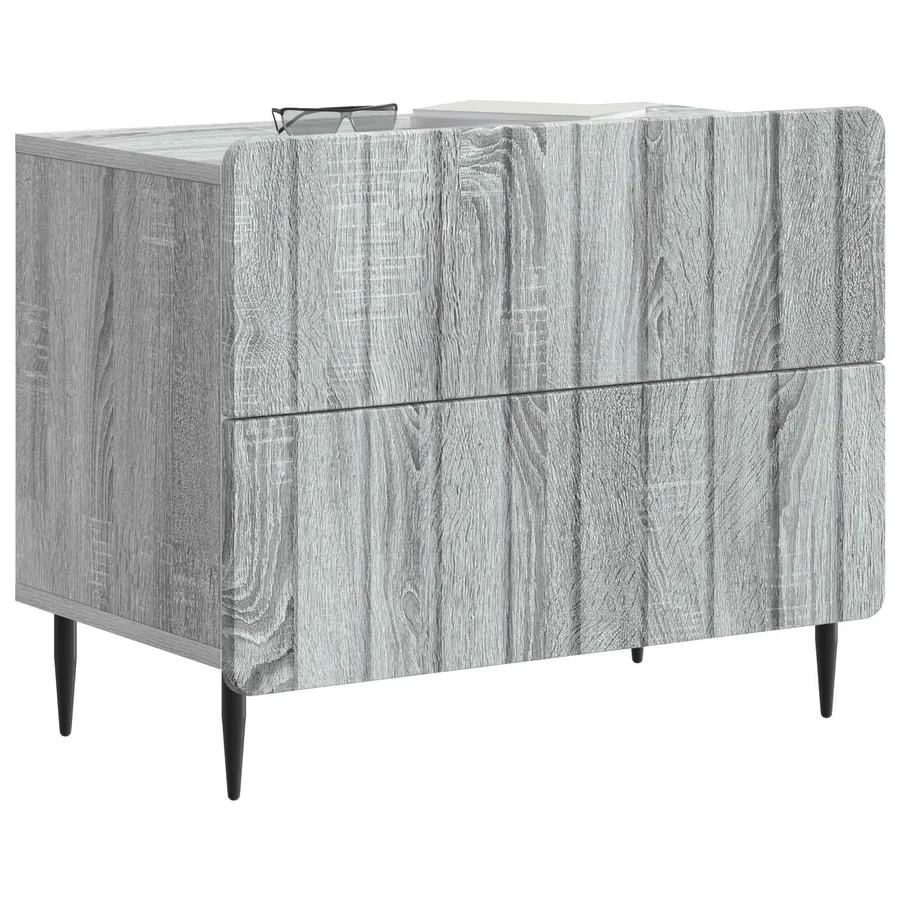 Cabinet de chevet avec tiroir Sonoma gris 62 x 34,5 x 49,5 cm - 3