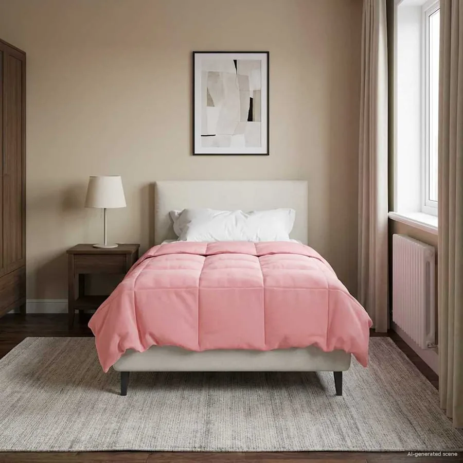 Duvet d'hiver Matelassé Rose 155 x 200 cm Microfibre