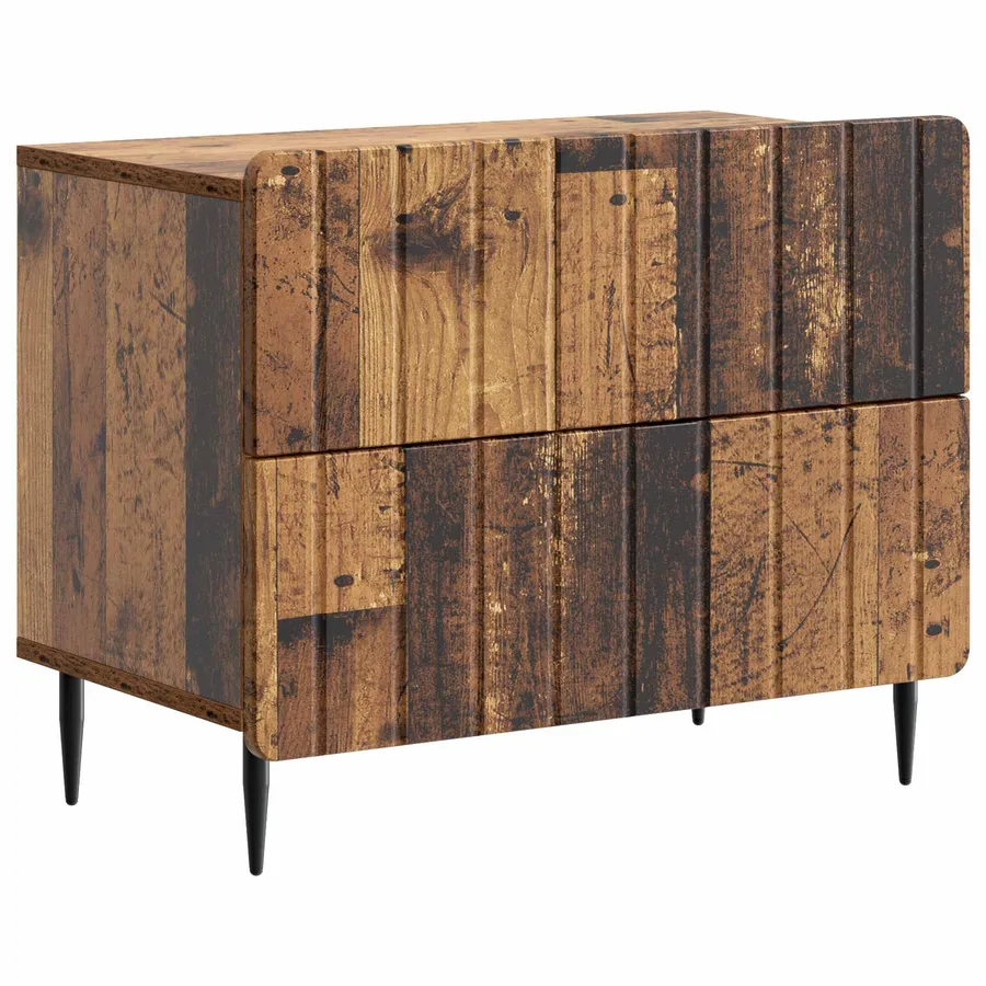 Cabinet de chevet avec tiroir Bois ancien 62 x 34,5 x 49,5 cm - 2