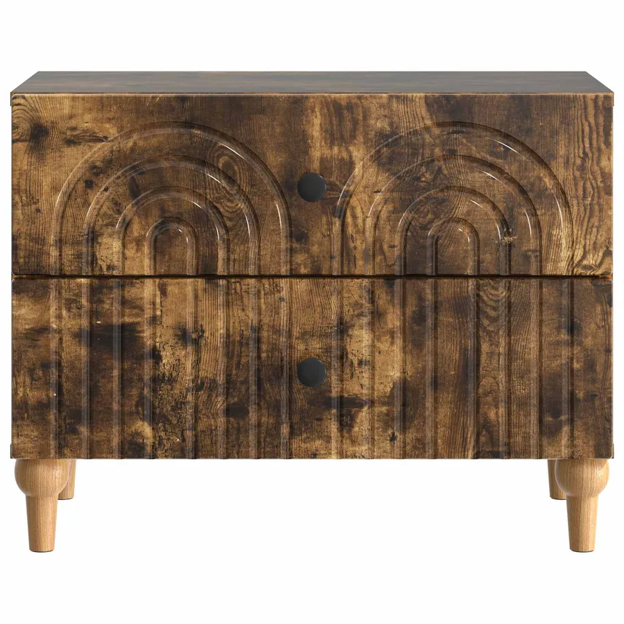 Cabinet de chevet avec tiroir Chêne fumé 62 x 34,5 x 48 cm - 5